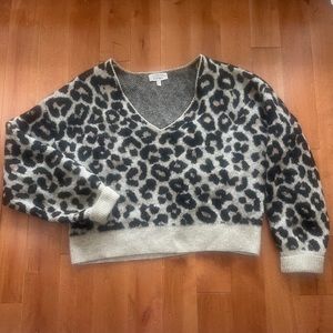 Leopard Print V-Neck Sweater